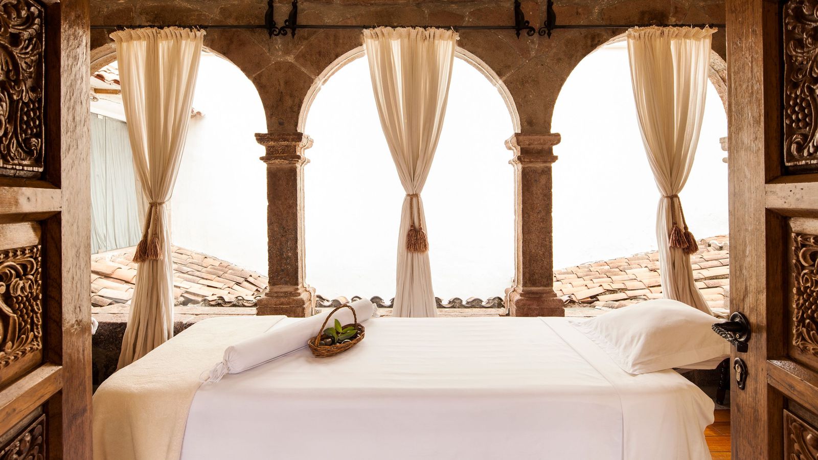 Image may contain Architecture Building House Housing Villa Arch Indoors Interior Design and Furniture