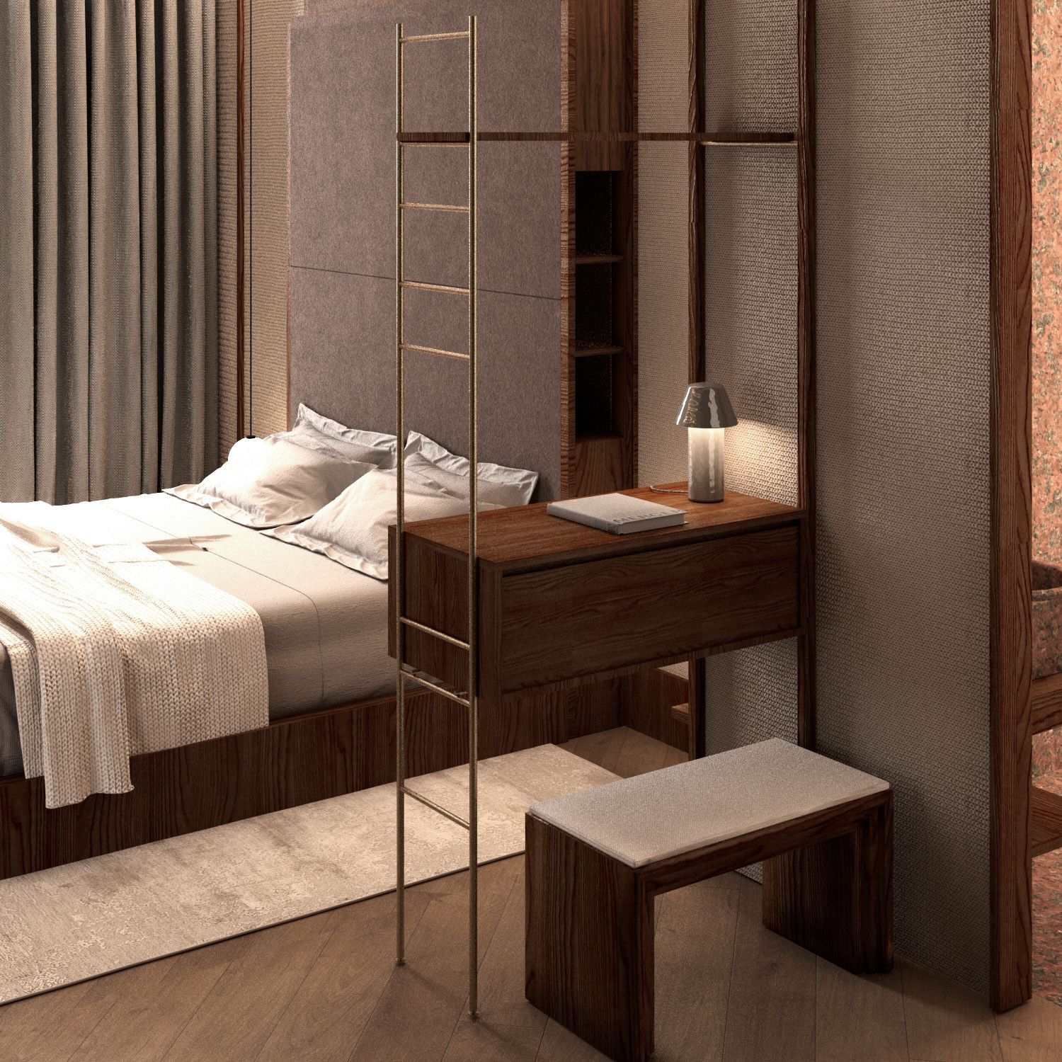 Image may contain Book Publication Indoors Interior Design Furniture Lamp Bed Bedroom Room and Wood